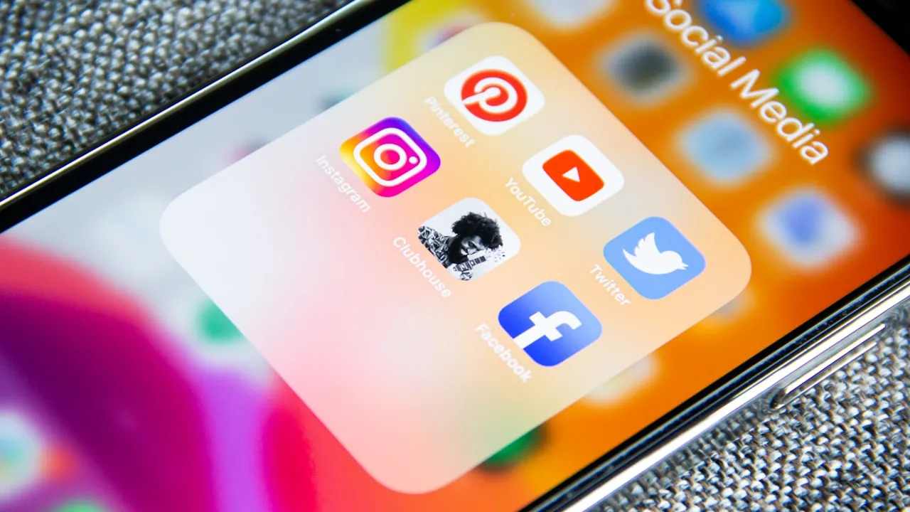 A smartphone showing Facebook and other social media apps